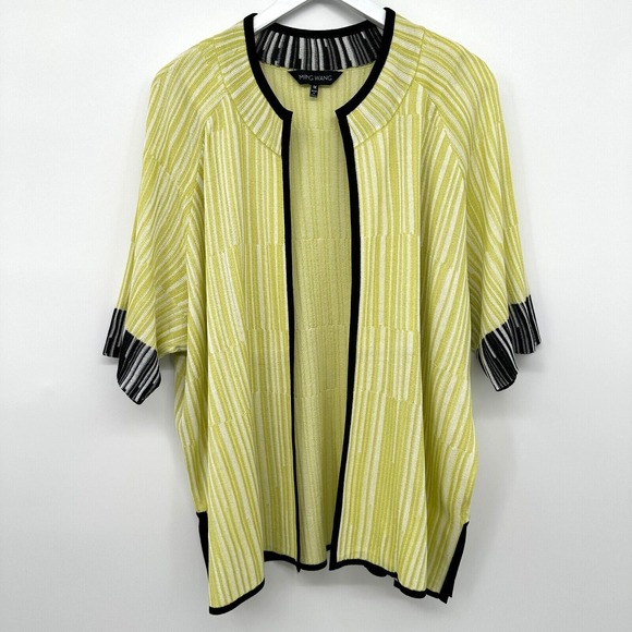 Ming Wang Sweaters - Ming Wang Cardigan Sweater Jacket Size 1X Stretch Knit Open Front‎ Half Sleeve